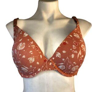 38D Ann Klein Pink Floral Padded Underwire Bra NEW